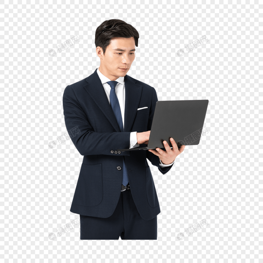 职场男白领看电脑图片