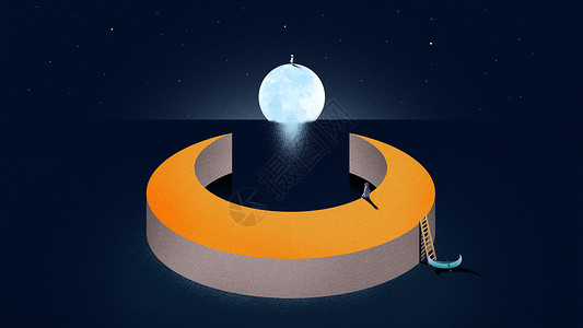 孤独的望月少年背景图片