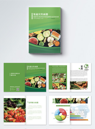 苹果绿色果蔬产品画册整套模板