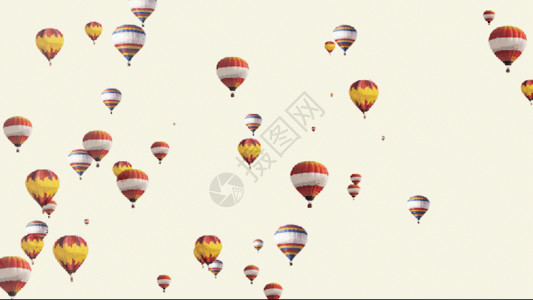 红白热气球元素热气球GIF高清图片