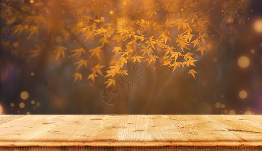 金色枫叶立秋背景设计图片