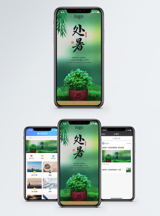 中国传统二十四节气处暑手机海报配图模板