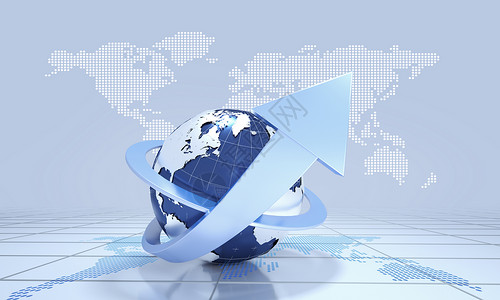 蓝色循环箭头创意商务金融地球设计图片