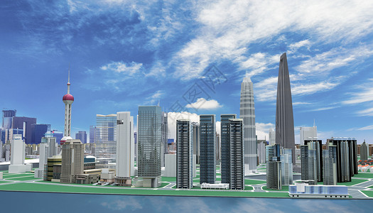 浦东软件园上海风景立体模型设计图片