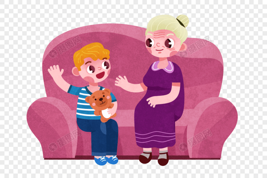 奶奶与孙子图片