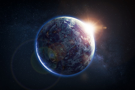 大气星球地球曙光设计图片