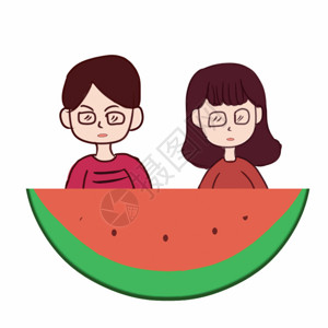 坐在西瓜上吃瓜的女孩吃瓜群众综艺节目字幕网络流行语GIF高清图片