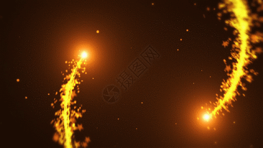 金色粒子穿梭碰撞动态背景gif图片