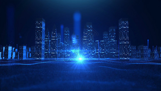 蓝色科技城市图片