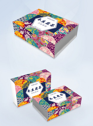 清新风格礼盒养生花茶日式包装设计模板