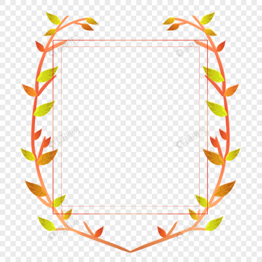 秋季植物写字框图片