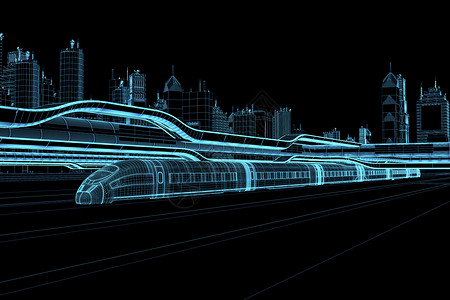 交通模型高铁动车场景设计图片