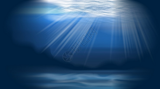 奇妙海底世界抽象蓝色背景设计图片