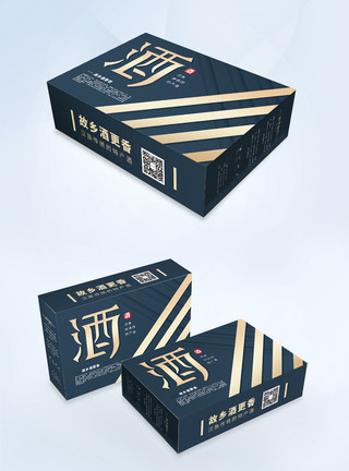 韩文字体书法高端酒礼盒包装设计模板