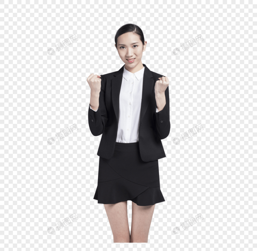 商务女性加油手势图片