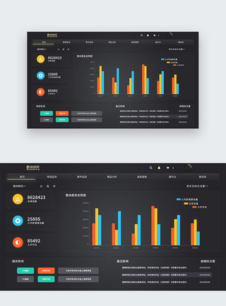 彩色扁平ui设计后台数据官网web界面模板