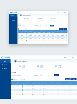 企业后台ui设计蓝色后台web界面设计模板