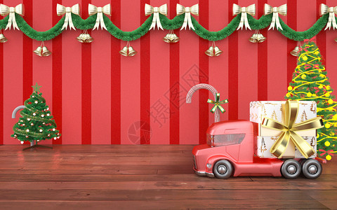 圣诞车圣诞节活动背景设计图片