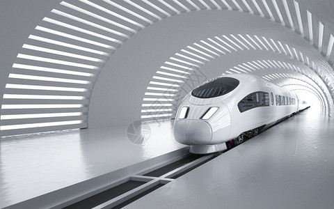 3D火车高铁隧道场景设计图片