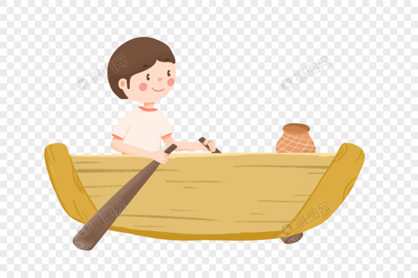 划船的男孩图片