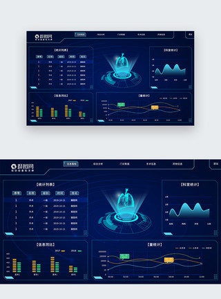 中国画云ui设计医疗数据后台web界面模板