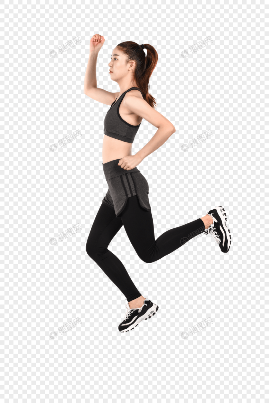 健身运动跳跃的女生图片