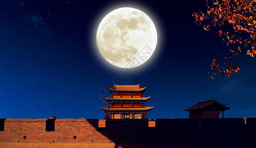 圆月亮素材中秋节背景设计图片