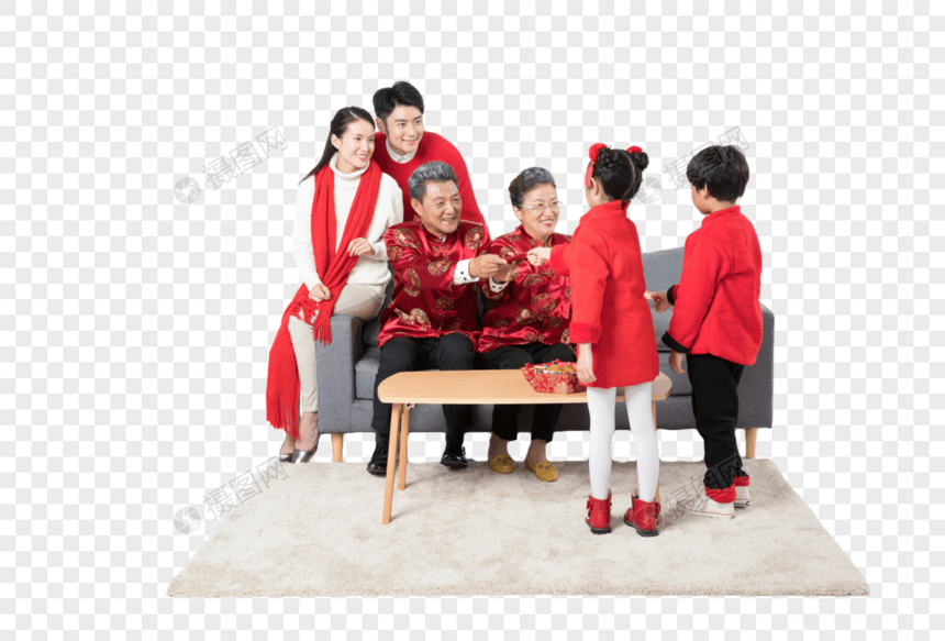 新年家庭发红包图片
