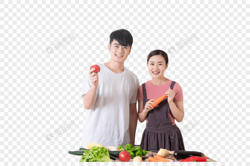 夫妻家庭生活厨房做饭图片