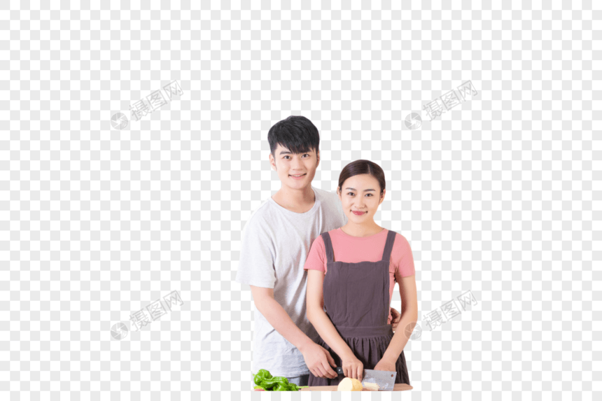 夫妻家庭生活厨房做饭图片