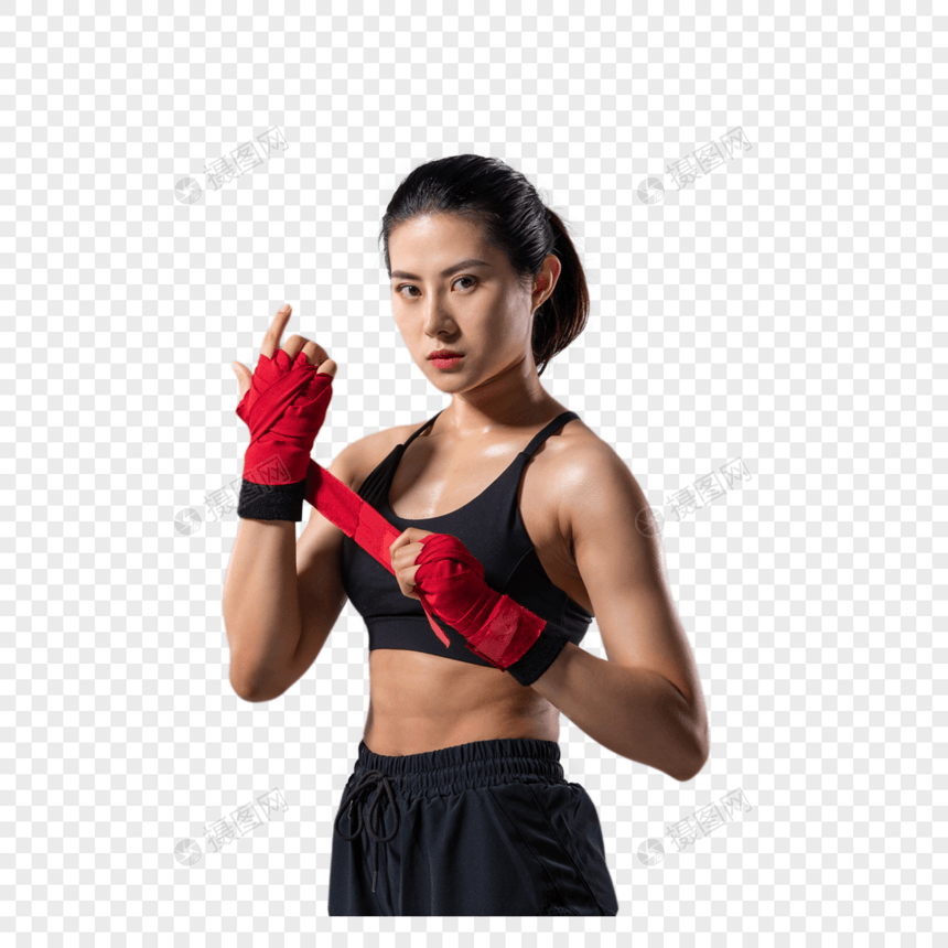 女性运动绑拳击带图片
