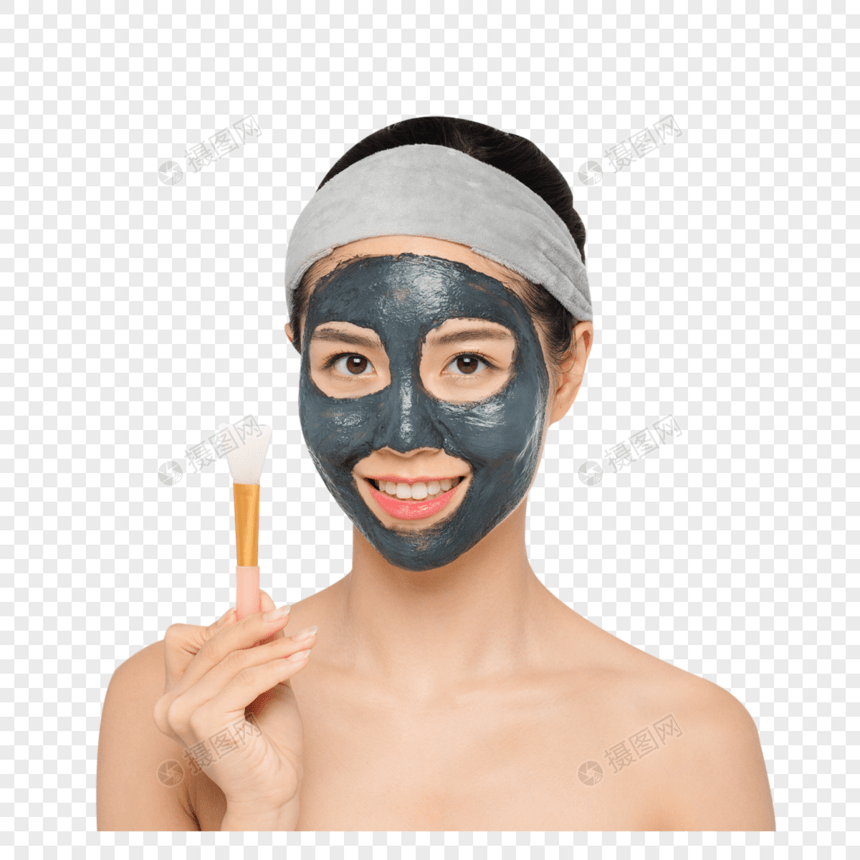 女性美容黑泥面膜图片
