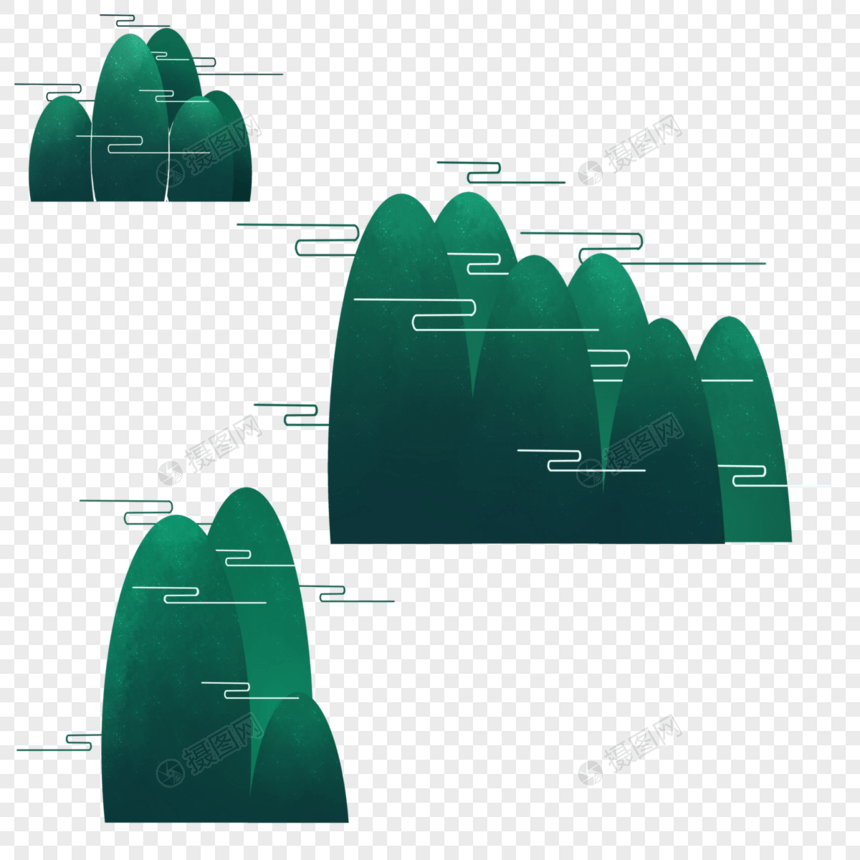 手绘卡通山丘图片