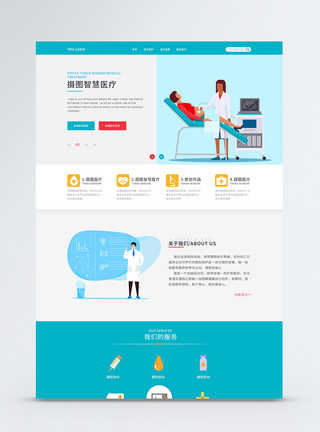 医院网站UI设计医疗企业网站web详情页模板