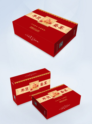红色主图红色春节年货包装礼盒模板
