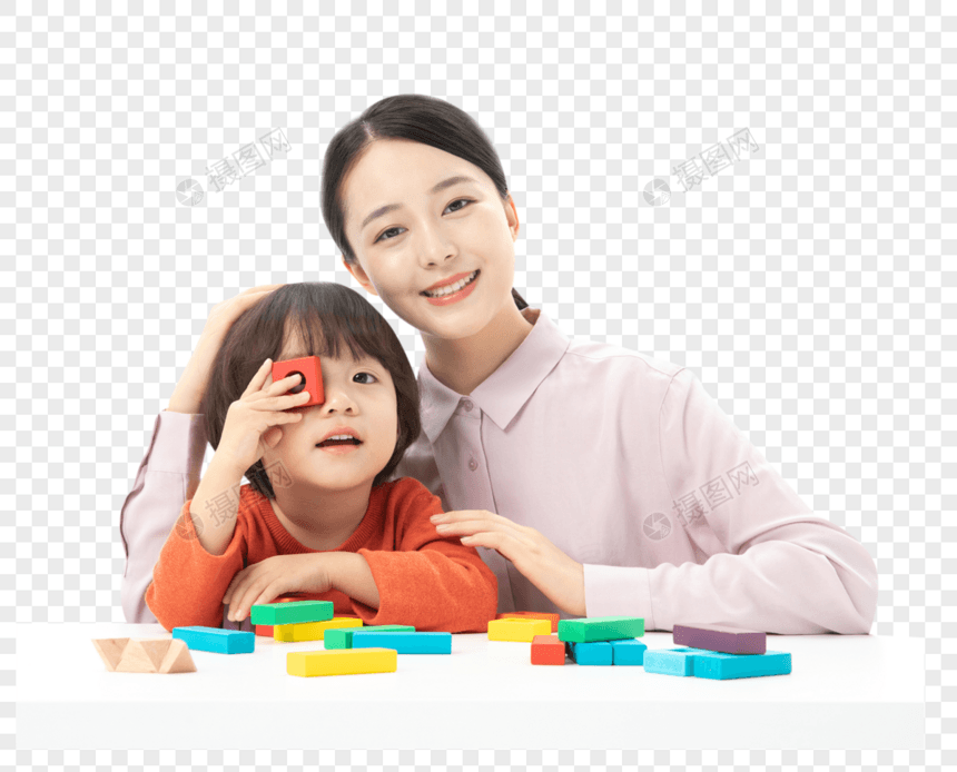 儿童幼教玩积木图片