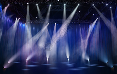 蓝色霓红射灯绚丽舞台灯光设计图片