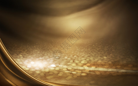 金色粒子海洋大气金色粒子背景设计图片
