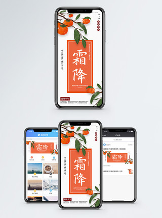 柿子霜降节气手机海报配图模板
