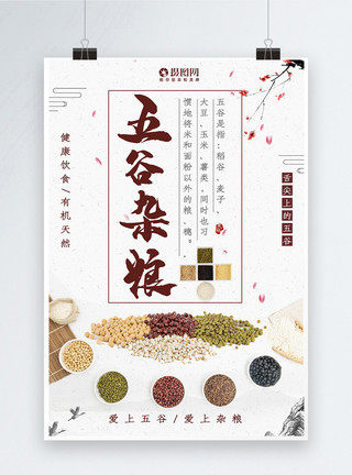 陕北小米五谷杂粮海报设计模板