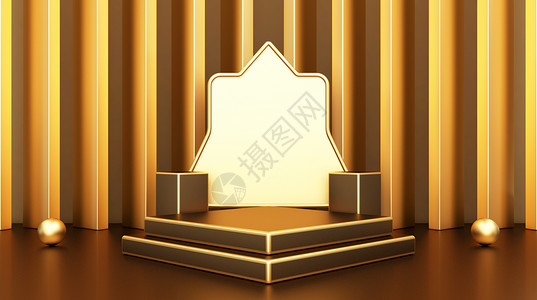 金色金属质感展台背景图片