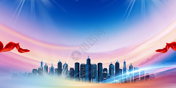 大气城市背景背景图片