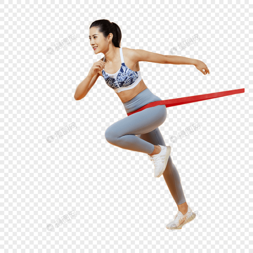 女性拉弹力绳图片