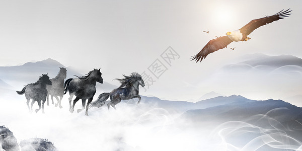唐僧骑马企业文化背景设计图片