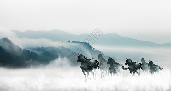 中国风骏马企业文化设计图片