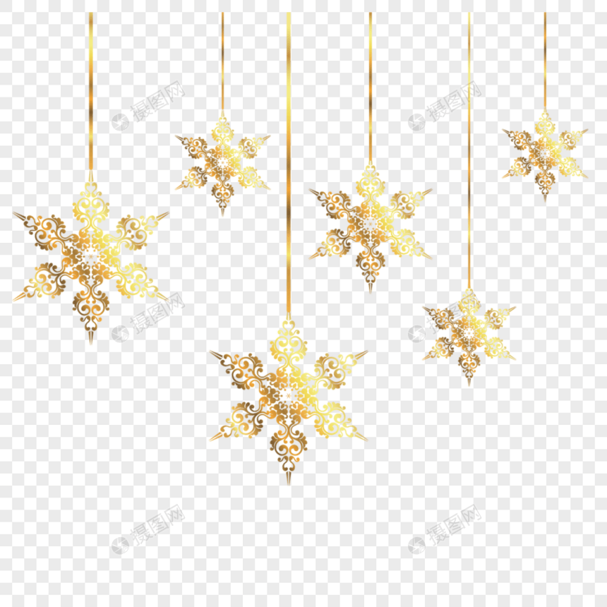 金色雪花装饰图片