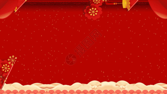 热闹市集红色喜庆新年背景视频元素GIF高清图片
