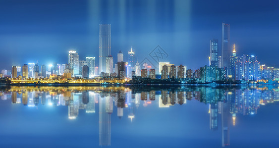 城市灯光光效天际线城市背景设计图片