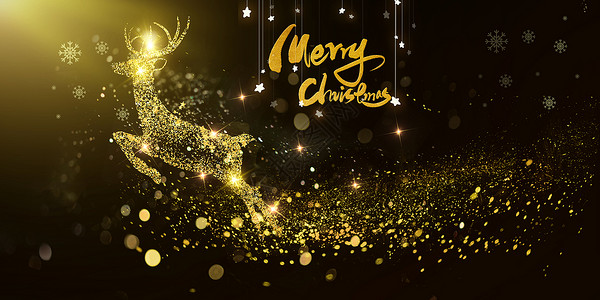金色闪耀星星金色闪耀圣诞麋鹿设计图片