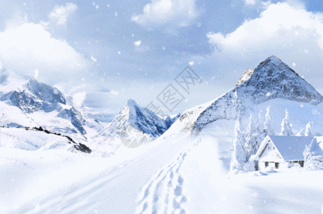 冬天雪景GIF图片